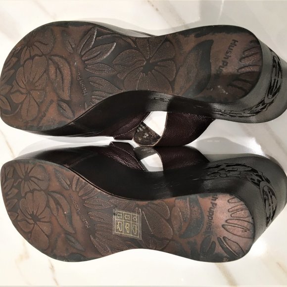Hush Puppies Brown Wedge Size 9M Made in Brazil - Picture 7 of 8